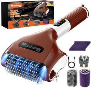 Electric BBQ Grill Brush - 4000mAh Cordless BBQ Grill Cleaner 2 Speed - 800RPM Bristle Free Electric Grill Cleaner for Outdoor Grill Rechargeable with Scraper/LED Light/LED Display (Brown) Electric BBQ Grill Brush - 4000mAh Cordless BBQ Grill Cleaner 2 Speed - 800RPM Bristle Free Electric Grill Cleaner for Outdoor Grill Rechargeable with Scraper/LED Light/LED Display (Brown)