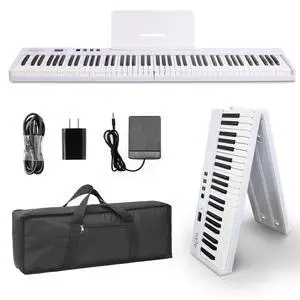 AiJoy 88-Key Piano Keyboard with Semi-Weighted Keys Portable Foldable Piano | Electric Piano with 128 Tones, Built-in Speakers and Battery, USB-MIDI, Sustain Pedal, Carry-Bag Travel Piano for Beginner AiJoy 88-Key Piano Keyboard with Semi-Weighted Keys Portable Foldable Piano | Electric Piano with 128 Tones, Built-in Speakers and Battery, USB-MIDI, Sustain Pedal, Carry-Bag Travel Piano for Beginner