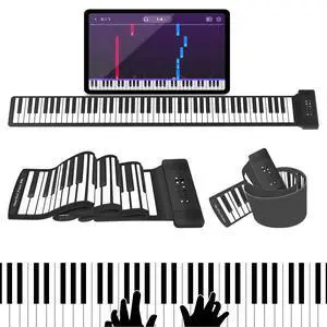 88Keys Flexible Roll Up Piano Keyboard, MARVTOWN Portable Foldable Electric Keyboard Piano,108 Rhythms,128 Tones,Silicone Folding Piano with MIDI&Speaker&Headphone jack For Beginners Travelling 88Keys Flexible Roll Up Piano Keyboard, MARVTOWN Portable Foldable Electric Keyboard Piano,108 Rhythms,128 Tones,Silicone Folding Piano with MIDI&Speaker&Headphone jack For Beginners Travelling