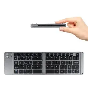 Foldable Bluetooth Keyboard Portable Ultra Slim Multi Device Mini Wireless Keyboards 66 Keys Pocket Size Rechargeable Keyboards Tri-Mode Cordless Keyboard for Laptop Tablet PC Windows iOS Android Gray Foldable Bluetooth Keyboard Portable Ultra Slim Multi Device Mini Wireless Keyboards 66 Keys Pocket Size Rechargeable Keyboards Tri-Mode Cordless Keyboard for Laptop Tablet PC Windows iOS Android Gray