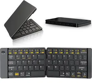 PopBloom Foldable Bluetooth Keyboard - Portable Keyboard, Rechargeable Full Size Ultra Slim Compatible iOS Android Windows Smartphone Tablet and Laptop (Only Keyboard) PopBloom Foldable Bluetooth Keyboard - Portable Keyboard, Rechargeable Full Size Ultra Slim Compatible iOS Android Windows Smartphone Tablet and Laptop (Only Keyboard)