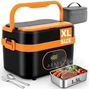 Cordless Electric Lunch Box for Adults, 18000mAh & 60W Fast Heating Food Warmer, 1.5L Leak-Proof Container, Adjustable Temp & Keep Warm for Office, Travel, Camping, Truck Cordless Electric Lunch Box for Adults, 18000mAh & 60W Fast Heating Food Warmer, 1.5L Leak-Proof Container, Adjustable Temp & Keep Warm for Office, Travel, Camping, Truck