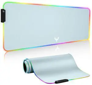 RGB Gaming Mouse Pad Extra Large Extended 31.5x12 Inch-Grey | LED mouse pad with 14 lighting modes, covers keyboard & mouse, anti-slip rubber base, waterproof surface, USB powered RGB Gaming Mouse Pad Extra Large Extended 31.5x12 Inch-Grey | LED mouse pad with 14 lighting modes, covers keyboard & mouse, anti-slip rubber base, waterproof surface, USB powered