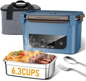 Cordless Electric Heated Lunch Box for Adults, 6.3-Cup Food Warmer | 20,800mAh Rechargeable Lunch Box with Scheduled Heating Function, Portable Design, Insulated Bag for Office, Travel & Outdoor Cordless Electric Heated Lunch Box for Adults, 6.3-Cup Food Warmer | 20,800mAh Rechargeable Lunch Box with Scheduled Heating Function, Portable Design, Insulated Bag for Office, Travel & Outdoor