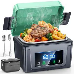 6.3 Cups Cordless Electric Lunch Box for Adults, 30000mAh Rechargeable Heated Lunch Box with Removable Tray Divider, 3D-5 Side Heating & 360° Thermal Cycle, Perfect For Worker, Trucks, Offices 6.3 Cups Cordless Electric Lunch Box for Adults, 30000mAh Rechargeable Heated Lunch Box with Removable Tray Divider, 3D-5 Side Heating & 360° Thermal Cycle, Perfect For Worker, Trucks, Offices