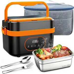 Cordless Heated Lunch Box, 6-Cup Capacity 1.5L 360° Rapid Heating, Battery-Powered Portable Electric Lunch Box with Smart Timer, Rechargeable for Work, Travel, Car, Home & Outdoors Cordless Heated Lunch Box, 6-Cup Capacity 1.5L 360° Rapid Heating, Battery-Powered Portable Electric Lunch Box with Smart Timer, Rechargeable for Work, Travel, Car, Home & Outdoors