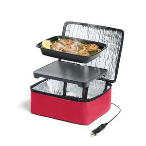 HOTLOGIC Mini Heated Lunch Box- Portable Electric Food Warmer for Men and Women - Great for Work, Office, and Construction - Cook, Reheat, and Eat on the Go - 12V - Red HOTLOGIC Mini Heated Lunch Box- Portable Electric Food Warmer for Men and Women - Great for Work, Office, and Construction - Cook, Reheat, and Eat on the Go - 12V - Red
