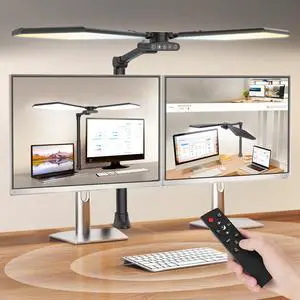 36W LED Desk Lamp with Clamp, Dual-Head Architect Lamp with Remote, Black | Ultra Bright 448-LED 3600LM Office Lamp, 2700K-6500K, Stepless Dimming, 60-Inch Desk Light for Workbenches and Home Offices 36W LED Desk Lamp with Clamp, Dual-Head Architect Lamp with Remote, Black | Ultra Bright 448-LED 3600LM Office Lamp, 2700K-6500K, Stepless Dimming, 60-Inch Desk Light for Workbenches and Home Offices