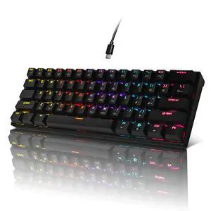 Mechanical Keyboard, 60% Mechanical Gaming Keyboard with Blue Switches and Dynamic 26-Mode RGB Backlight - Plug and Play, 61-Key, Anti-Ghosting, for PC, Windows, Mac, Gamer, Office, Typists Mechanical Keyboard, 60% Mechanical Gaming Keyboard with Blue Switches and Dynamic 26-Mode RGB Backlight - Plug and Play, 61-Key, Anti-Ghosting, for PC, Windows, Mac, Gamer, Office, Typists