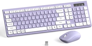 Wireless Keyboard and Mouse Combo Silent for Office and Home(Purple) | 2.4G Full Size Silent Cordless Keyboard with Tilt Legs,3-Level DPI Quiet Mouse,for Windows/Mac OS/Desktop/Laptop/PC Wireless Keyboard and Mouse Combo Silent for Office and Home(Purple) | 2.4G Full Size Silent Cordless Keyboard with Tilt Legs,3-Level DPI Quiet Mouse,for Windows/Mac OS/Desktop/Laptop/PC