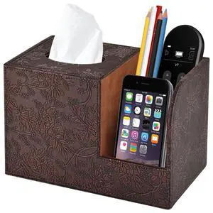 PU Leather Tissue Box Cover Square Tissue Holder Tissues Box Organizer with 2 Compartment,Remote Control Holder,Multifunctional Decorative Tissue Box Covers Cube,Home Office Desktop Storage Box,Retro PU Leather Tissue Box Cover Square Tissue Holder Tissues Box Organizer with 2 Compartment,Remote Control Holder,Multifunctional Decorative Tissue Box Covers Cube,Home Office Desktop Storage Box,Retro