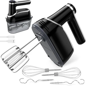 binROC Cordless Hand Mixer Electric, 12-Speed with Storage Case, Black binROC Cordless Hand Mixer Electric, 12-Speed with Storage Case, Black