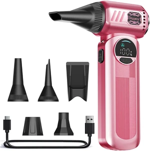 Compressed Air Duster, 150000RPM Electric Air Duster with 6 Nozzles, Adjustable Speed, LED Light & 8000mAh Battery, Rechargeable Cordless Turbo Air Blower for Keyboard, PC, Car &Home Cleaning Compressed Air Duster, 150000RPM Electric Air Duster with 6 Nozzles, Adjustable Speed, LED Light & 8000mAh Battery, Rechargeable Cordless Turbo Air Blower for Keyboard, PC, Car &Home Cleaning