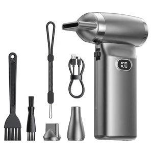 Electric Compressed Air Duster Cordless: 60 MPH High Wind Speed Mini Silvery Air Blower for Electronics Portable Computer Cleaner Hand Keyboard Cleaning Powerful Duster for Car Fans and Other Sences Electric Compressed Air Duster Cordless: 60 MPH High Wind Speed Mini Silvery Air Blower for Electronics Portable Computer Cleaner Hand Keyboard Cleaning Powerful Duster for Car Fans and Other Sences