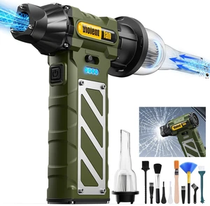 Compressed Air Duster,Infinitely Variable Speed,130000RPM Electric Jet Dry Blower with Safety Hammer,Cordless Rechargeable Air Duster for Cleaning PCs/Keyboards/Car Washing (Green) Compressed Air Duster,Infinitely Variable Speed,130000RPM Electric Jet Dry Blower with Safety Hammer,Cordless Rechargeable Air Duster for Cleaning PCs/Keyboards/Car Washing (Green)