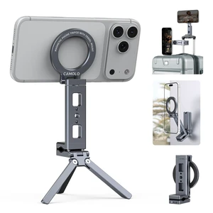 Magnetic Phone Tripod,360°Rotating Adjustable Travel Tripod Mount,Foldable Cell Phone Stand with Clip&1/4" Screw for iPhone 17/16/15/14/13/12 Pro Max&Magsafe Tripod,Fits Gym,Vlog,Travel,Kitchen Magnetic Phone Tripod,360°Rotating Adjustable Travel Tripod Mount,Foldable Cell Phone Stand with Clip&1/4" Screw for iPhone 17/16/15/14/13/12 Pro Max&Magsafe Tripod,Fits Gym,Vlog,Travel,Kitchen
