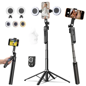 Auto Face Tracking Tripod for iPhone with Light and Remote Phone Stand Auto Face Tracking Tripod for iPhone with Light and Remote Phone Stand