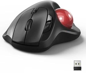 Omikamo Ergonomic Wireless Trackball Mouse, Bluetooth & 2.4G, Red Omikamo Ergonomic Wireless Trackball Mouse, Bluetooth & 2.4G, Red
