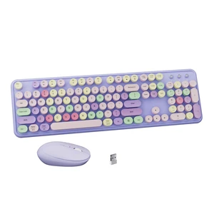 Colorful Wireless Keyboard and Mouse Combo Purple Colorful Colorful Wireless Keyboard and Mouse Combo Purple Colorful