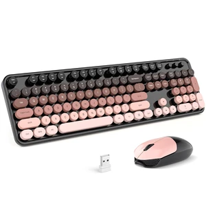 MOFII Wireless Keyboard and Mouse Combo, Full Size 2.4G Plug and Play Typewriter Retro Round Computer Keyboard and Mouse Set for Windows, Computer, Desktop, PC, Notebook - (BlackBerry Gradient) MOFII Wireless Keyboard and Mouse Combo, Full Size 2.4G Plug and Play Typewriter Retro Round Computer Keyboard and Mouse Set for Windows, Computer, Desktop, PC, Notebook - (BlackBerry Gradient)