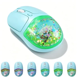 Wireless Bluetooth Mouse-2.4G USB Dual Mode Cute Clear Aqua Glitter Liquid Sand Water Mice, 4000D-PI Portable Retro Cordless Silent Rechargeable LED Breathing Light for Laptop PC iPad Mac Gift (Green) Wireless Bluetooth Mouse-2.4G USB Dual Mode Cute Clear Aqua Glitter Liquid Sand Water Mice, 4000D-PI Portable Retro Cordless Silent Rechargeable LED Breathing Light for Laptop PC iPad Mac Gift (Green)
