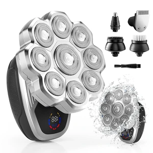 Electric Razor for Men,Head Shavers for Bald Men,5-in-1 Electric Razors with Wet & Dry Bald Head Shaver,9D Floating Head Shaver Comes with Magnetic Detachable Blades Electric Razor for Men,Head Shavers for Bald Men,5-in-1 Electric Razors with Wet & Dry Bald Head Shaver,9D Floating Head Shaver Comes with Magnetic Detachable Blades
