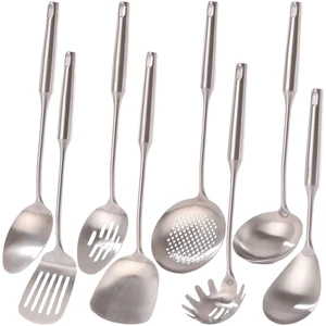 18/10 Stainless Steel Kitchen Utensils Set - 8 PCS All Metal Cooking Spoons 18/10 Stainless Steel Kitchen Utensils Set - 8 PCS All Metal Cooking Spoons