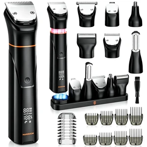 MAXGROOM 6 in 1 Beard Trimmer for Men, Waterproof Cordless Electric Razor Shaver, Men's Grooming Kit for Mustache, Hair, Face, Nose and Body, USB Recharge Dock - Black MAXGROOM 6 in 1 Beard Trimmer for Men, Waterproof Cordless Electric Razor Shaver, Men's Grooming Kit for Mustache, Hair, Face, Nose and Body, USB Recharge Dock - Black