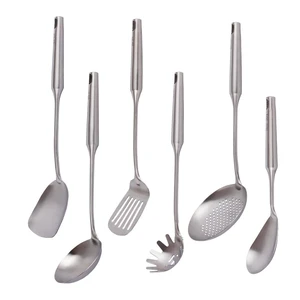 304 Stainless Steel Kitchen Utensils Set, VALESKA 6 PCS Metal Cooking Utensils Set, metal spoon,Wok Spatula, Ladle, Skimmer Slotted Spoon,Serving Large Spoon, Slotted Spatula Tunner 304 Stainless Steel Kitchen Utensils Set, VALESKA 6 PCS Metal Cooking Utensils Set, metal spoon,Wok Spatula, Ladle, Skimmer Slotted Spoon,Serving Large Spoon, Slotted Spatula Tunner
