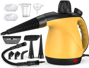 Handheld Pressurized Steam Cleaner for Home with 11Pcs Accessories, Heating & Chemical-Free Steamer for Cleaning, Multi-Surface Steam Cleaner for Car|Furniture|Floor|Tile|Grout|More Handheld Pressurized Steam Cleaner for Home with 11Pcs Accessories, Heating & Chemical-Free Steamer for Cleaning, Multi-Surface Steam Cleaner for Car|Furniture|Floor|Tile|Grout|More