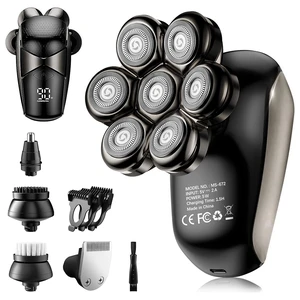 SHPAVVER Head Shavers for Bald Men: 5-in-1 Upgraded Electric Razor - IPX7 Waterproof Shaving Grooming Kit for Balder - Turbo Speed & Precision Blades Valentine's Day (Ink Black) SHPAVVER Head Shavers for Bald Men: 5-in-1 Upgraded Electric Razor - IPX7 Waterproof Shaving Grooming Kit for Balder - Turbo Speed & Precision Blades Valentine's Day (Ink Black)