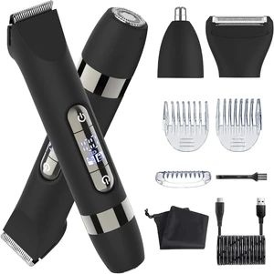 Hatteker 4 in 1 Multifunctional Dual - Head Body Hair Trimmer for Men, IPX7 Waterproof Groin & Body Hair Groomer, Rechargeable Body Electric Shaver Razor Hatteker 4 in 1 Multifunctional Dual - Head Body Hair Trimmer for Men, IPX7 Waterproof Groin & Body Hair Groomer, Rechargeable Body Electric Shaver Razor