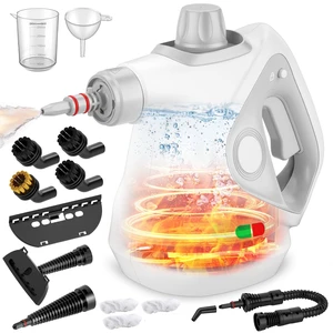 Handheld Steam Cleaner for Home, Pressurized Portable Steamer for Cleaning with 14 Accessories for Multi-Surface Cleaning, Tiles, Kitchen, Bathroom & Car (Light Gray Cap&Light Grey Handle) Handheld Steam Cleaner for Home, Pressurized Portable Steamer for Cleaning with 14 Accessories for Multi-Surface Cleaning, Tiles, Kitchen, Bathroom & Car (Light Gray Cap&Light Grey Handle)