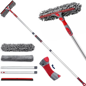DSV Standard 2-in-1 Window Cleaning Squeegee Kit with 60 Extension Pole, Rotatable Bendable Head, Microfiber & Chenille Pads, Window Cleaner Tool for Indoor/Outdoor, High Windows, Shower and Car DSV Standard 2-in-1 Window Cleaning Squeegee Kit with 60 Extension Pole, Rotatable Bendable Head, Microfiber & Chenille Pads, Window Cleaner Tool for Indoor/Outdoor, High Windows, Shower and Car