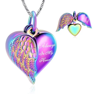 Yinplsmemory Love Heart Urn Necklace for Ashes Keepsake Memorial Cremation Jewelry Stainless Steel Angel Wing Heart Urn Locket Ashes Holder Memorial Urn Jewelry for Human/Pet Ashes Yinplsmemory Love Heart Urn Necklace for Ashes Keepsake Memorial Cremation Jewelry Stainless Steel Angel Wing Heart Urn Locket Ashes Holder Memorial Urn Jewelry for Human/Pet Ashes