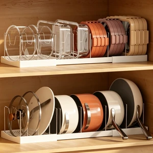 Magheo 2 Pack Pots and Pans Organizer Under Cabinet, Expandable 12.6"-22.8" Kitchen Cabinet Organizer Holder with 10 Adjustable Dividers for Food Storage Container Lid, Cookie Sheet, Cookware(White) Magheo 2 Pack Pots and Pans Organizer Under Cabinet, Expandable 12.6"-22.8" Kitchen Cabinet Organizer Holder with 10 Adjustable Dividers for Food Storage Container Lid, Cookie Sheet, Cookware(White)