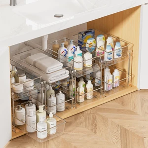 Vtopmart 4 Pack Pull Out Bathroom Under Sink Organizer (S-Standard) Vtopmart 4 Pack Pull Out Bathroom Under Sink Organizer (S-Standard)