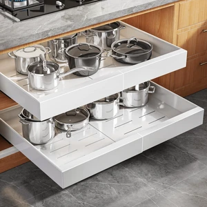Seinloes 2 Pack Pull Out Cabinet Organizer for Wide Cabinets,Expandable 15.1"-26.3" Width,21" Deep Slide Out Drawers With Raising Pad for Framed Cabinets,3 Slide Rails,No Drill Roll Out Shelves,White Seinloes 2 Pack Pull Out Cabinet Organizer for Wide Cabinets,Expandable 15.1"-26.3" Width,21" Deep Slide Out Drawers With Raising Pad for Framed Cabinets,3 Slide Rails,No Drill Roll Out Shelves,White
