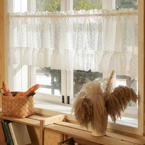 vctops 2 Panels White Sheer Lace Kitchen Curtains 20 Inches Length Boho Vintage Ruffle Cafe Tier Curtain Farmhouse Embroidery Short Window Curtains for Living Room Bedroom Bathroom (White G,39"x20") vctops 2 Panels White Sheer Lace Kitchen Curtains 20 Inches Length Boho Vintage Ruffle Cafe Tier Curtain Farmhouse Embroidery Short Window Curtains for Living Room Bedroom Bathroom (White G,39"x20")