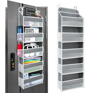Over the Door Organizer for Bathroom, Bedroom, Pantry, 5 Shelves Grey Over the Door Organizer for Bathroom, Bedroom, Pantry, 5 Shelves Grey