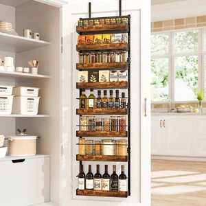 8 Tier Pantry Door Organizer Storage Spice Rack Adjustable Basket 73.35"H 8 Tier Pantry Door Organizer Storage Spice Rack Adjustable Basket 73.35"H