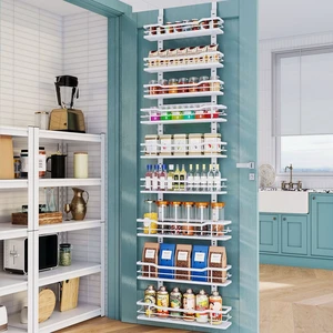 Eastherry Over The Door Pantry Organizer,9-Tier Over The Door Organizer with Adjustable Basket,Metal Hanging Pantry Organizers and Storage for Kitchen, Back of Door Seasoning Rack Eastherry Over The Door Pantry Organizer,9-Tier Over The Door Organizer with Adjustable Basket,Metal Hanging Pantry Organizers and Storage for Kitchen, Back of Door Seasoning Rack
