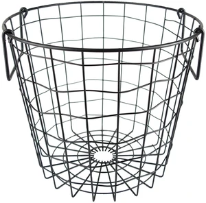 DII Metal Wire Utility Storage Bin, Small Round, 12x12x10", Black DII Metal Wire Utility Storage Bin, Small Round, 12x12x10", Black
