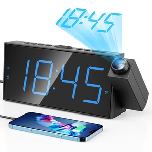 Mesqool Digital Projection Alarm Clock with Dual Alarms, 5 Levels Dimmer Mesqool Digital Projection Alarm Clock with Dual Alarms, 5 Levels Dimmer