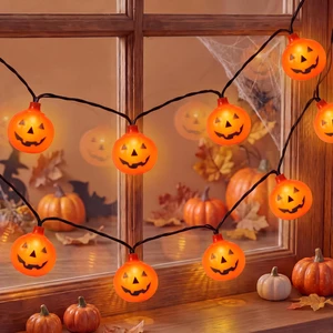 GOOTHY Halloween Pumpkin String Lights, 8.5Ft Outdoor Halloween Decorations Lights with 10 Jack-O-Lantern Lights, Hanging Pumpkin String Lights UL Listed for Party Patio Garden Window Decor GOOTHY Halloween Pumpkin String Lights, 8.5Ft Outdoor Halloween Decorations Lights with 10 Jack-O-Lantern Lights, Hanging Pumpkin String Lights UL Listed for Party Patio Garden Window Decor
