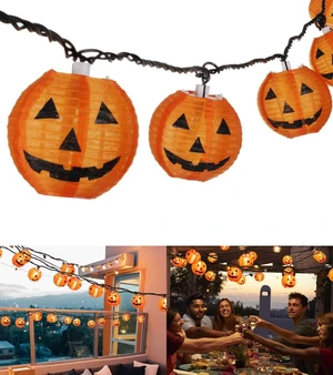 TIGOMOOV Halloween Pumpkin String Lights, Jack O Lantern Lights Plug in, 10 Orange Pumpkin Lanterns 9.83FT Connectable, Indoor Outdoor Fall Halloween Decorations for Porch Mantel Yard TIGOMOOV Halloween Pumpkin String Lights, Jack O Lantern Lights Plug in, 10 Orange Pumpkin Lanterns 9.83FT Connectable, Indoor Outdoor Fall Halloween Decorations for Porch Mantel Yard