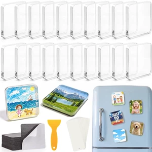 Upgraded 20PCS DIY Fridge Magnet Kit, Clear Acrylic Magnet for Refrigerator Upgraded 20PCS DIY Fridge Magnet Kit, Clear Acrylic Magnet for Refrigerator