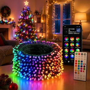 Smart Christmas String Lights, 165FT 500 LED RGB Color Changing Lights with App & 44-Key Remote Control, Music Sync, Timer, Indoor Outdoor Xmas Tree Halloween Holiday Party Smart Christmas String Lights, 165FT 500 LED RGB Color Changing Lights with App & 44-Key Remote Control, Music Sync, Timer, Indoor Outdoor Xmas Tree Halloween Holiday Party