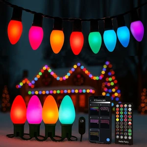 HIITEN 49FT 50LED Smart C9 Christmas Lights Outdoor Vintage Christmas Light HIITEN 49FT 50LED Smart C9 Christmas Lights Outdoor Vintage Christmas Light