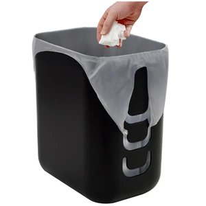 STORi Luup Trash Can (Black) - Reuse Grocery Bags - Plastic Garbage Container for Bathroom, Vanity, Laundry Room, Kitchen, Office, Garage - 2.5 Gallon Wastebasket with Hooks to Secure Trash Bags STORi Luup Trash Can (Black) - Reuse Grocery Bags - Plastic Garbage Container for Bathroom, Vanity, Laundry Room, Kitchen, Office, Garage - 2.5 Gallon Wastebasket with Hooks to Secure Trash Bags